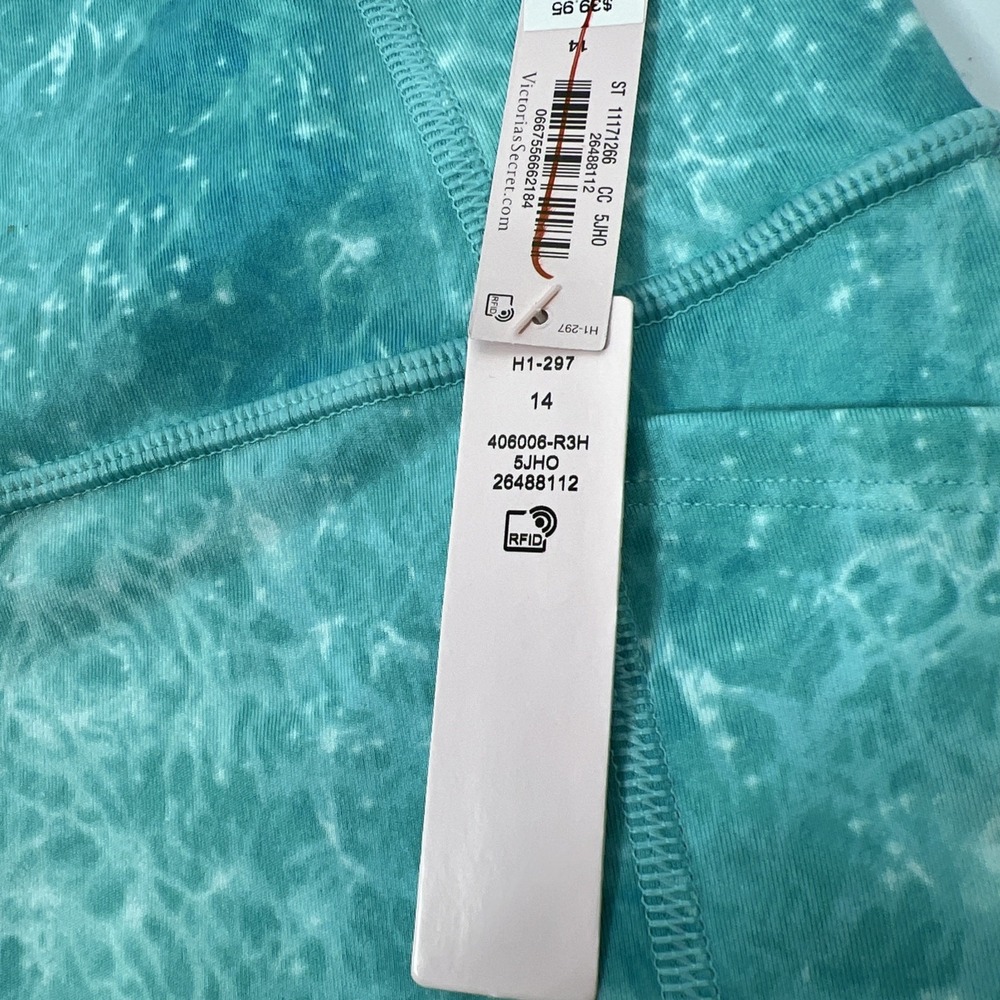 NWT Victoria's Secret On Point Flow Athleisure Fitness Leggings Teal Size 14 - Picture 13 of 16
